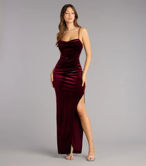 Sloane Velvet Lace-Up Column Dress