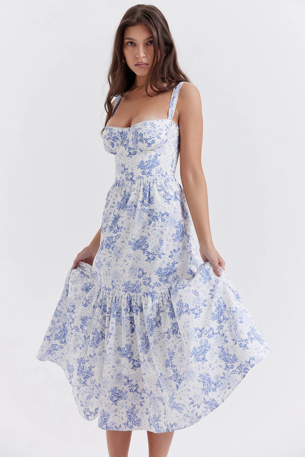 Elia' Blue Print Midi Sundress