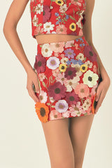 Floral Embroidered Skirt