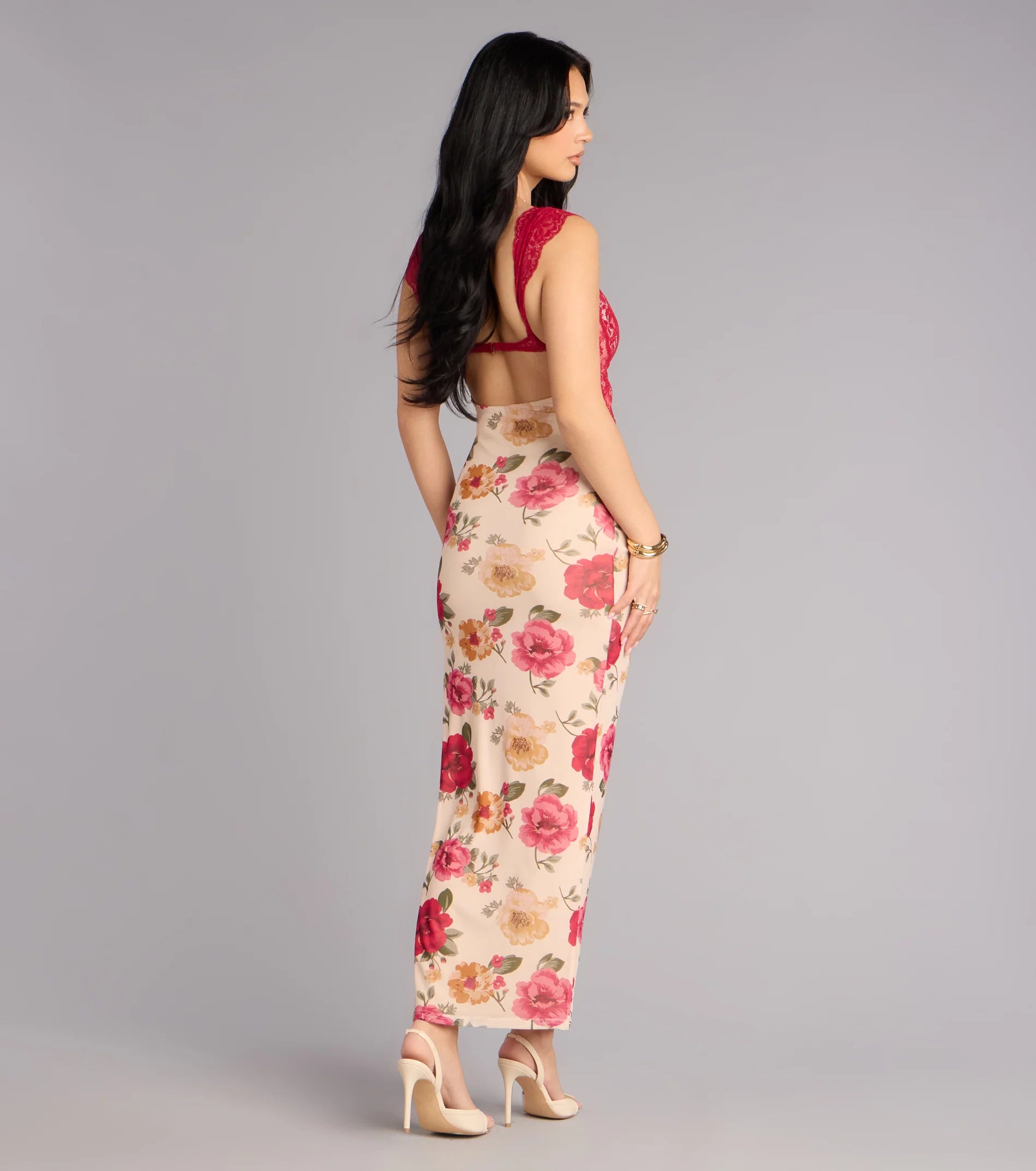 Blossom Beauty Floral Lace Maxi Dress