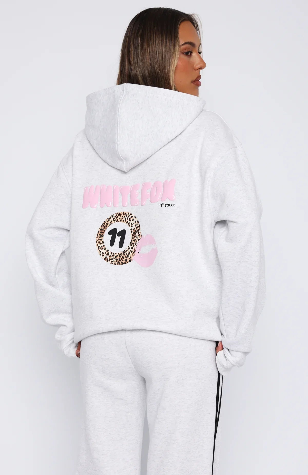 11th Street She's So Lucky Oversized Hoodie Leopard Splice