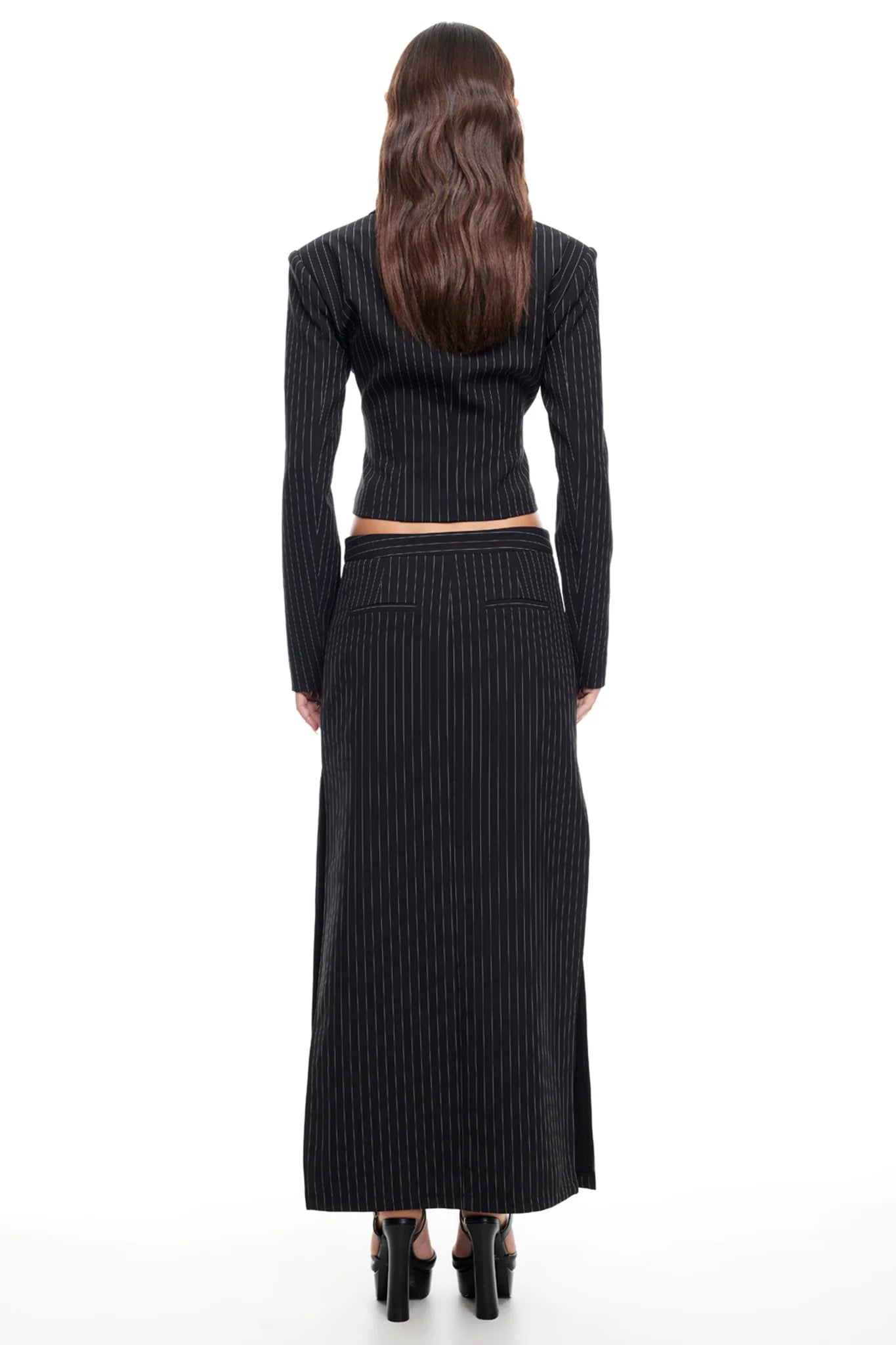 LIONESS Lune Blazer Onyx Pinstripe