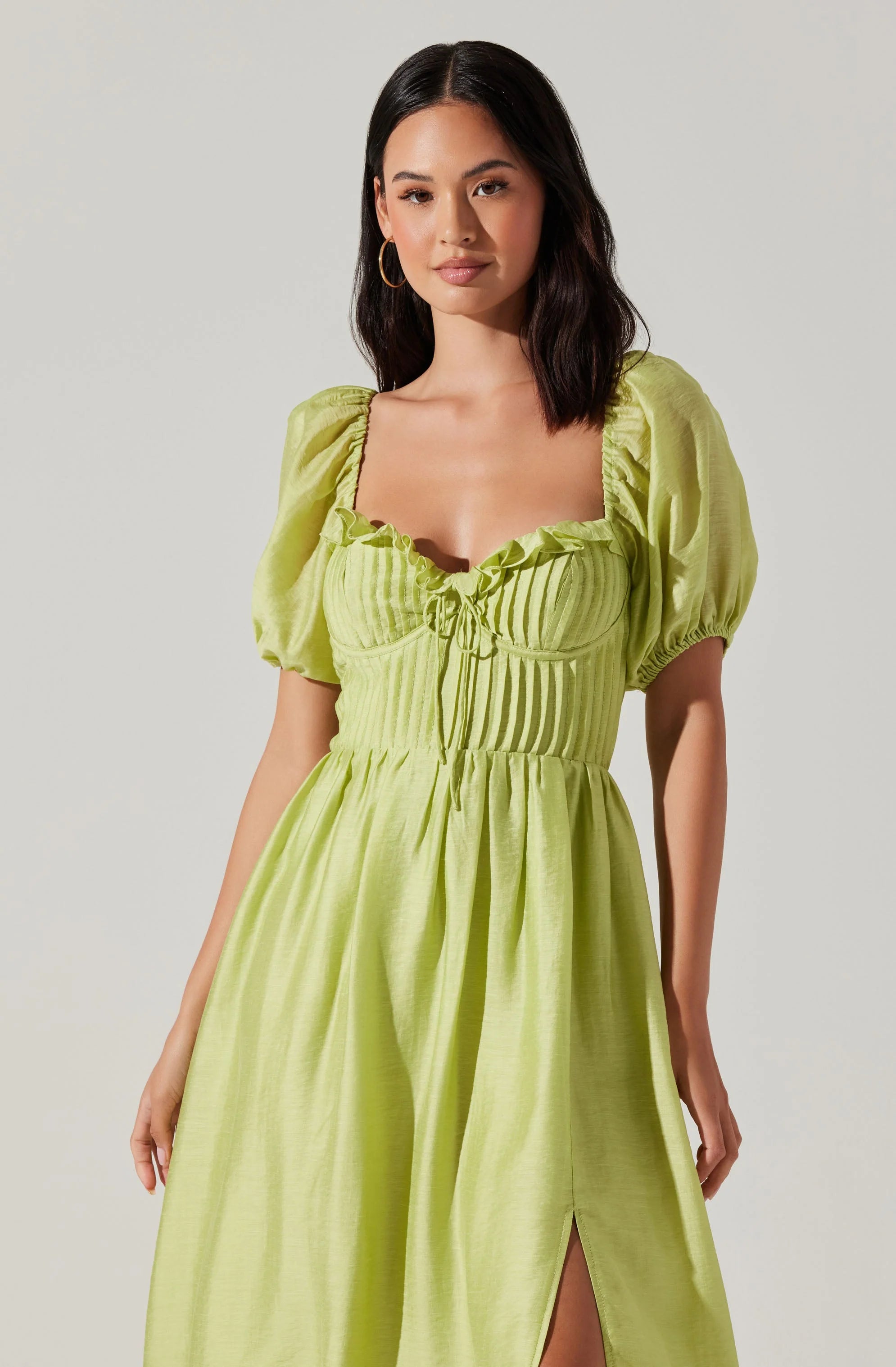 Lunaria Pleated Bustier Midi Dress