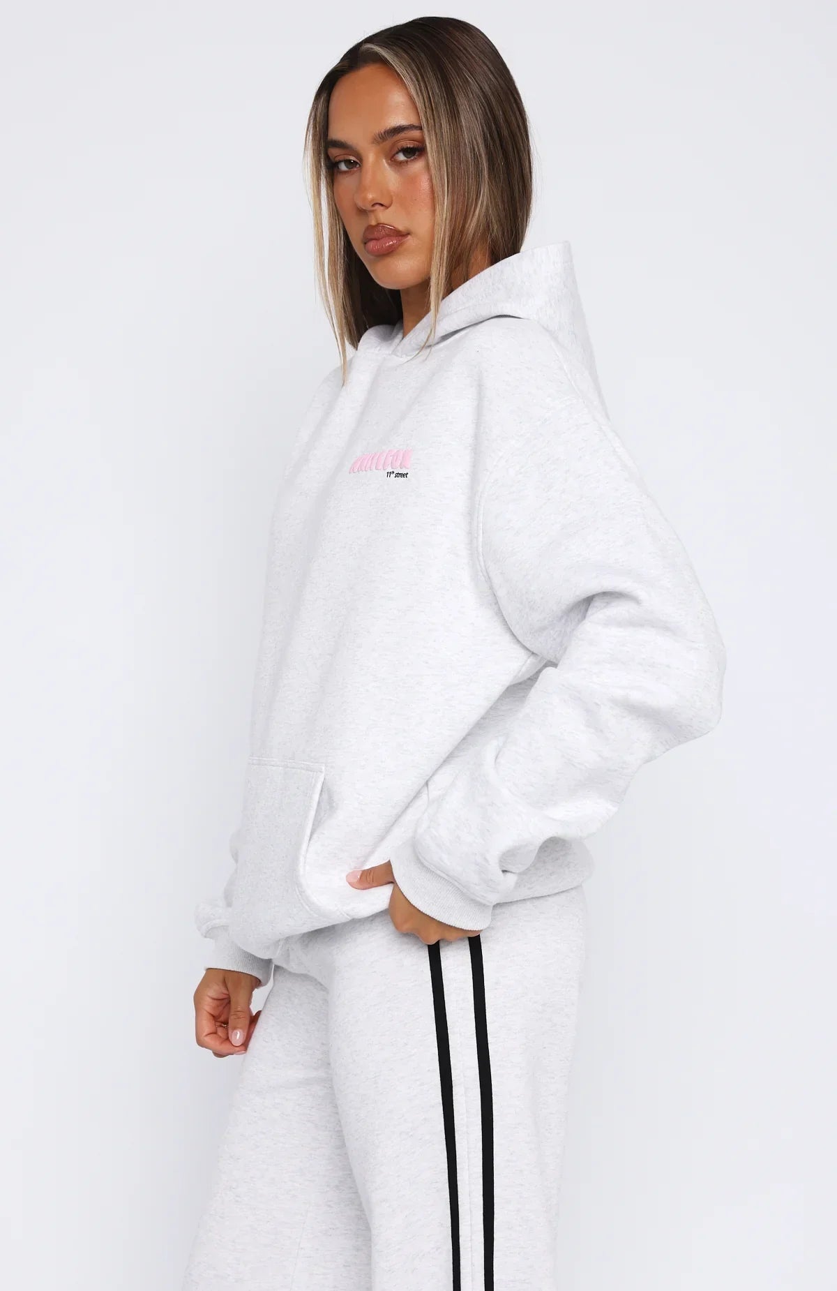 11th Street She's So Lucky Oversized Hoodie Leopard Splice